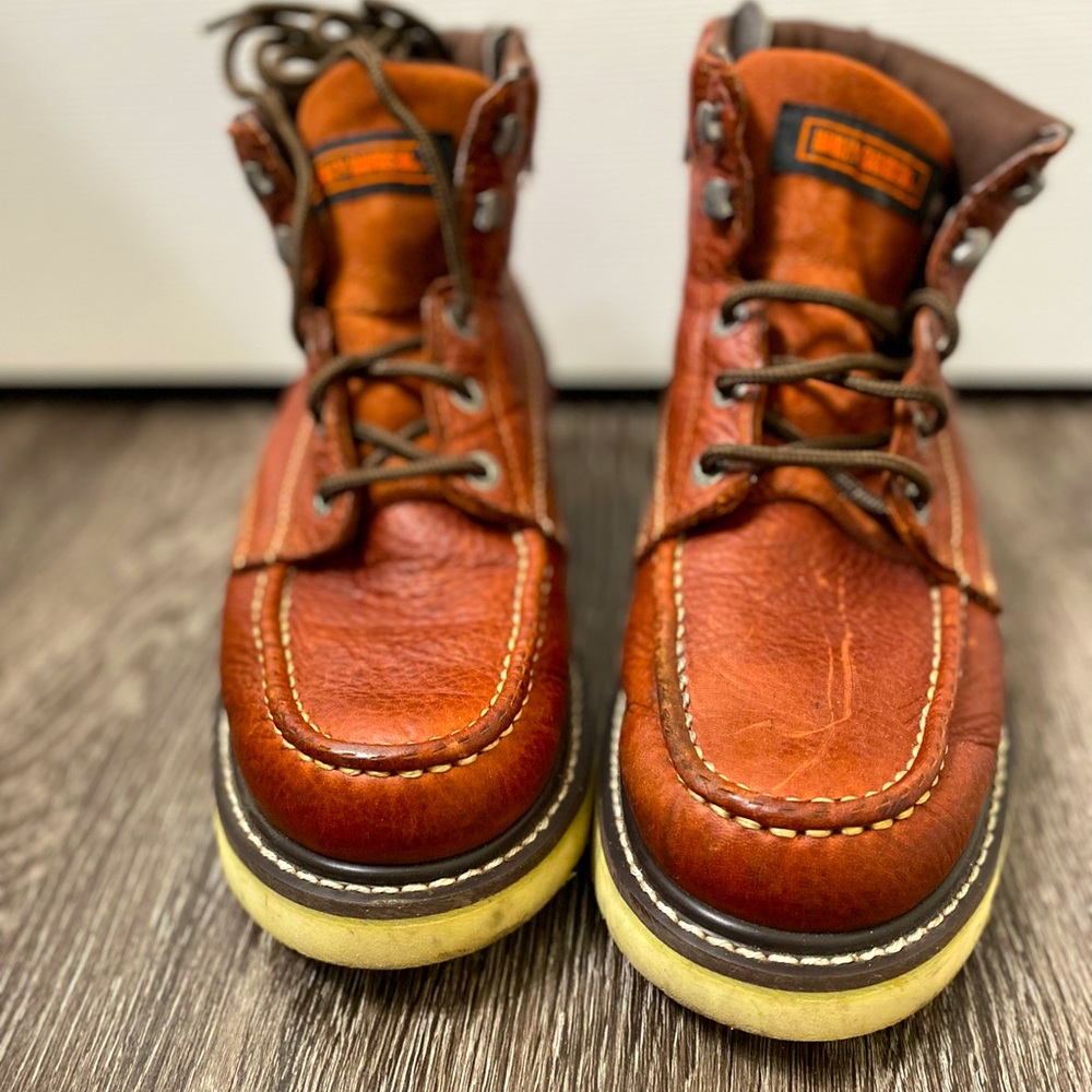 Harley Davidson Motorcycle Moc Toe wedge zipper boots size 10.5 M
